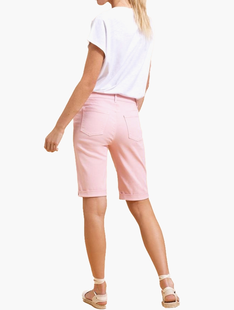 MyRunway Shop RE Pink Mid Rise Bermuda Denim Shorts for Women